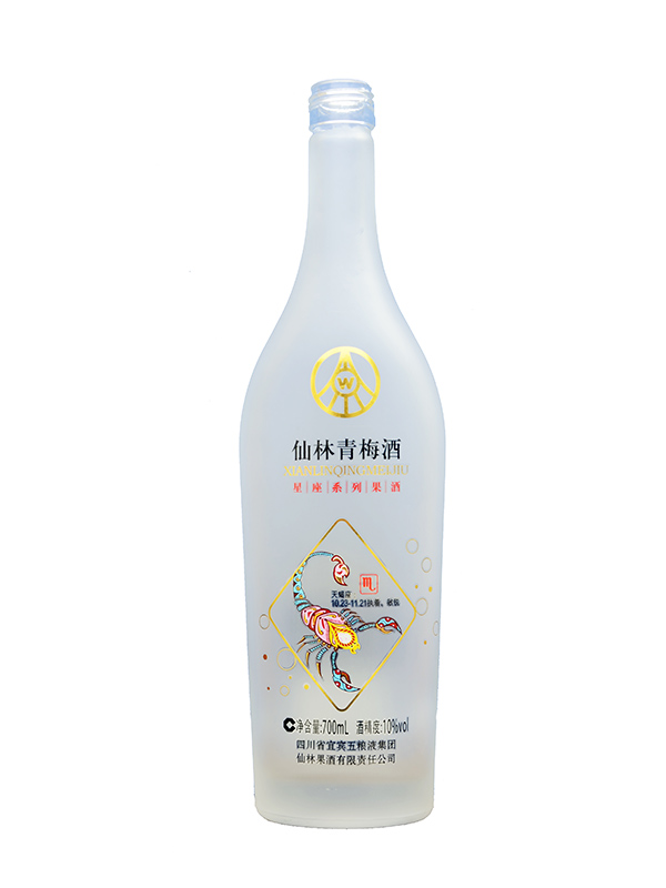 高白蒙砂玻璃酒瓶